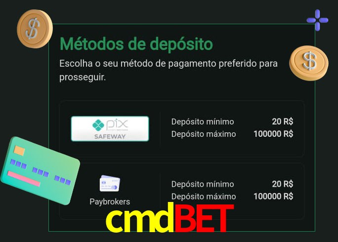 O cassino cmdbet oferece uma grande variedade de métodos de pagamento